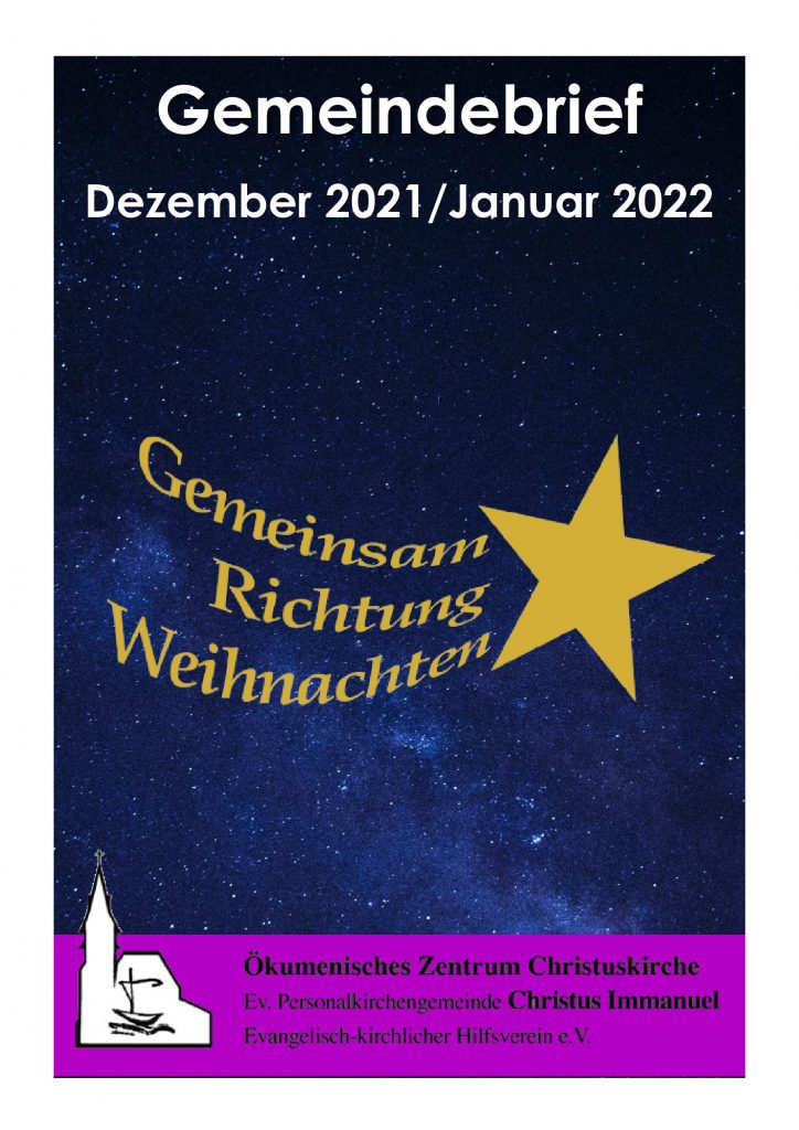 Gemeindebriefe: Cover Ausgabe Dezember 2021/Januar2022